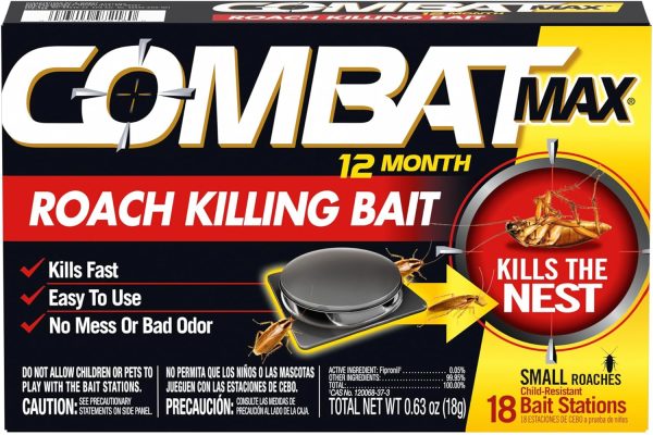 Combat Max 12 Month Roach Killing Bait, Small Roach Bait Station, Child-Resistant, 18 Count - Image 9